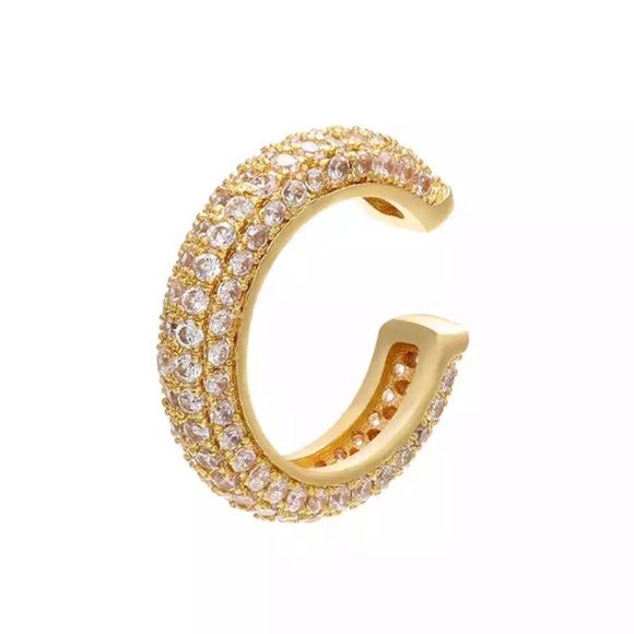 RAWLUXE Jewelry - CLEAR PAVE CZ CRYSTALS EAR CUFF FAUX PIERCING TREND EAR CANDY MARIA MICROPAVE